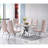 Edgeley Faux Marble Top Metal Base Dining Table