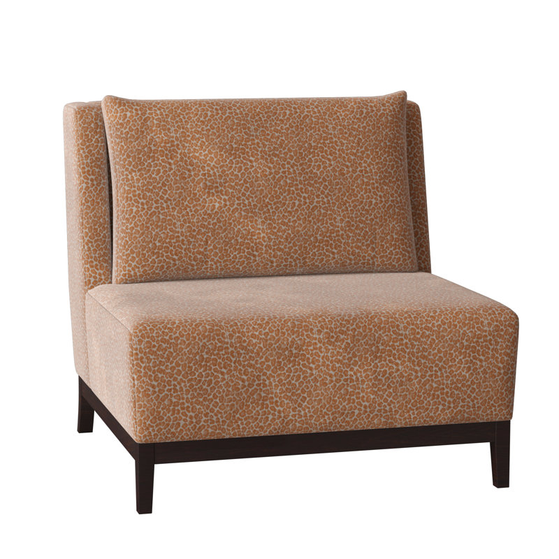 Barton Slipper Chair, Jaclyn Orange, Black Walnut