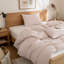 Housse de couette en coton doux avec de fines rayures subtiles - Léger, doux pour la peau, confort naturellement froissé pour la chambre à coucher-122763169-122763165