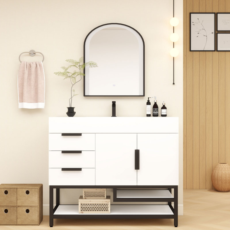 Meuble-lavabo simple l 42 po x P 20 po x H 36 po, Blanc