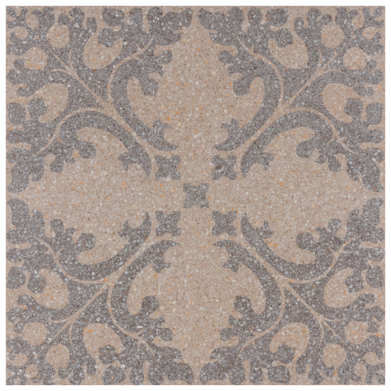Farnese Molise 11.5" x 11.5" Porcelain Patterned Wall & Floor Tile, Cream