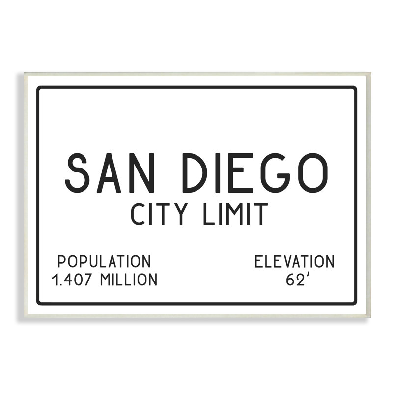«San Diego City Limit» par Daphne Polselli, reproduction d'art textuel sur toile, 10 po x 15 po, Plaque murale