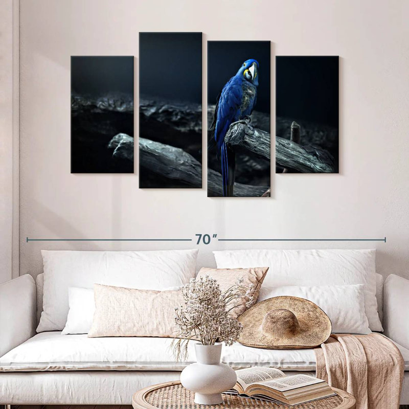 Brampt Hyacinth Macaw, 32" H x 52" W