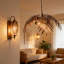 Lustre réglable ajustable en forme d'arbre de noix de coco rétro avec feuilles à bricoler, luminaire suspendu à 3 lumières de base E26 pour îlot de cuisine, bar, chambre à coucher et couloir