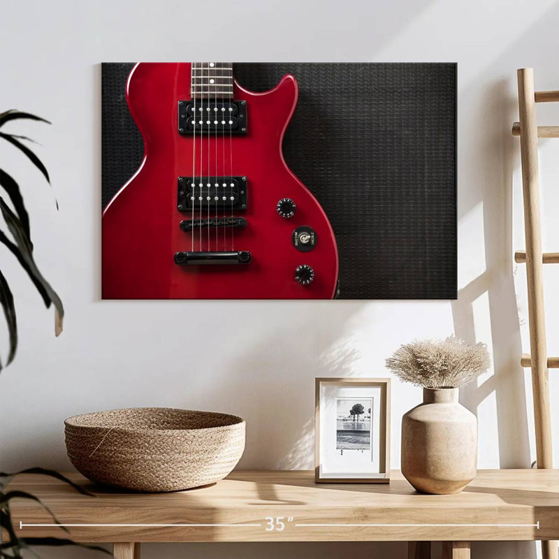 Guitare électrique Abarca Shiny Red, H 16 po x l 24 po