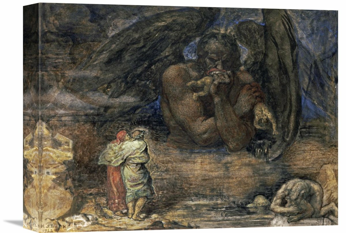 Dante and Virgil looking into the inferno, 1863 - Stock Image - C045/4482 -  Science Photo Library