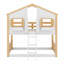 Lit superposé House avec toit, fenêtre, boîte de fenêtre, porte, avec barrières de sécurité et échelle-1790005618