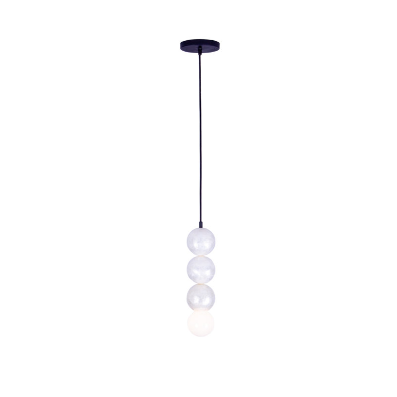 Pearls 1 LT Matte Black Pendant Kalco