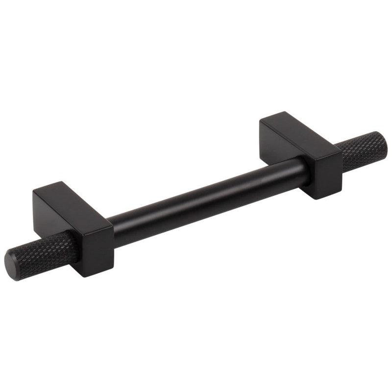 Larkin 4 Knurled Ends Bar Pull, 6 5/16", Matte Black