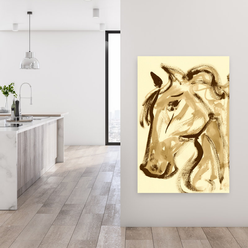 «Elegant Horse Profile», art mural classique élégant, 48" H x 32" W