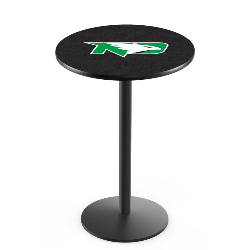 Round Metal Base Dining Table, Black Wrinkle, University of North Dakota
