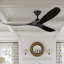 Grand ventilateur de plafond en bois massif à 3 pales avec télécommande-1395345589-1395345590