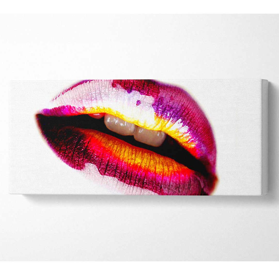 Pink Gloss Lips - Kunstdrucke auf Leinwand - Wrapped Canvas