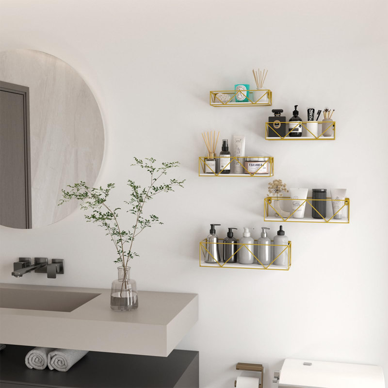 Biram Floating Shelf, Gold