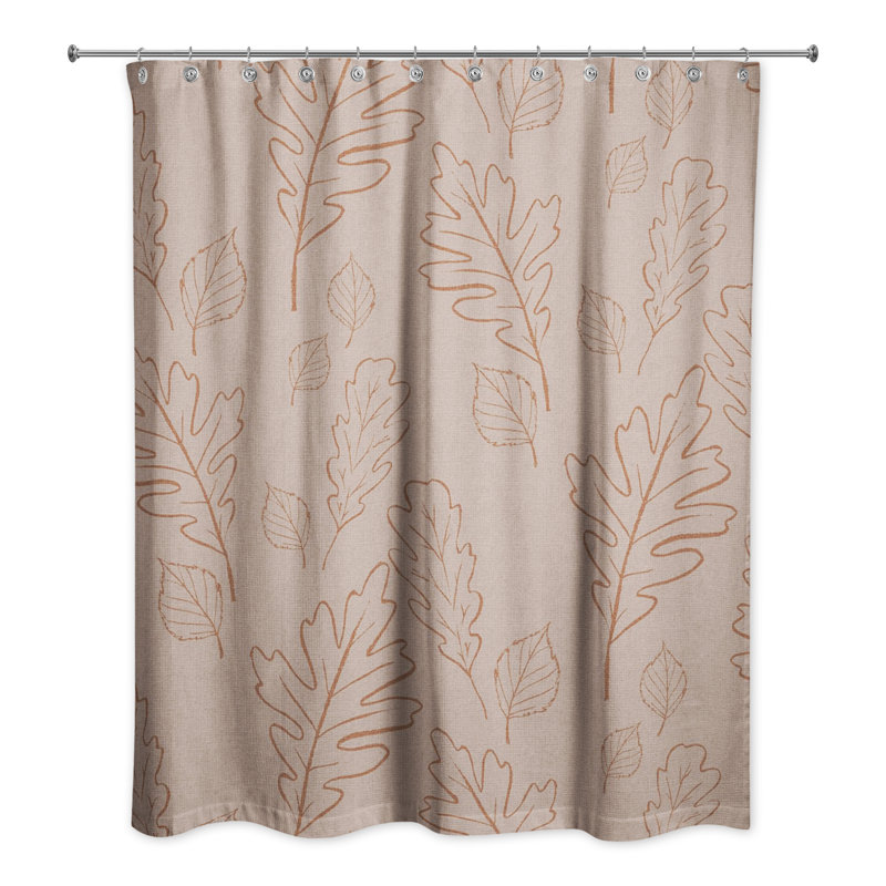 Rideau de douche simple à motif floral, Vieux rose