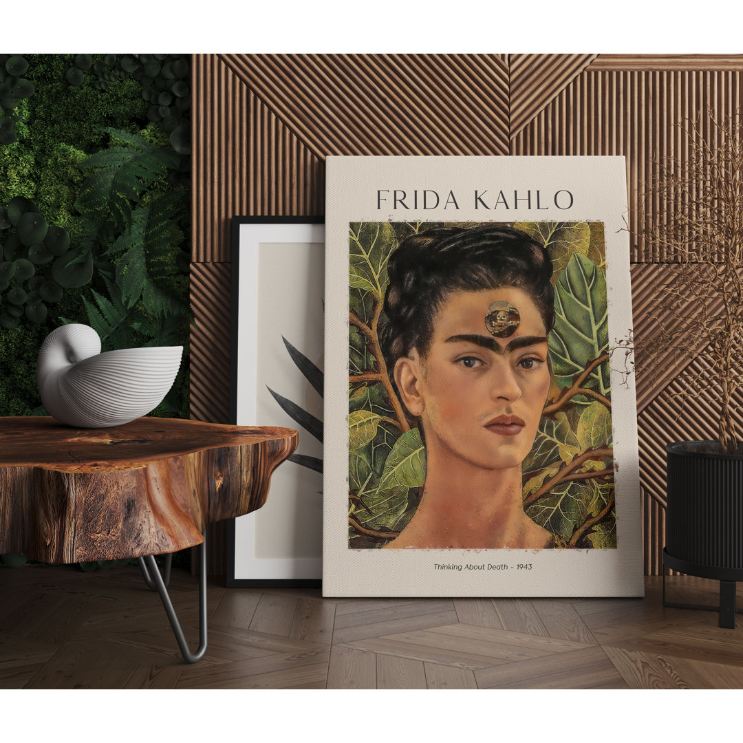 Art Portrait  - Frida Kahlo - Gedanken An Den Tod Als Leinwandbild Art_0829