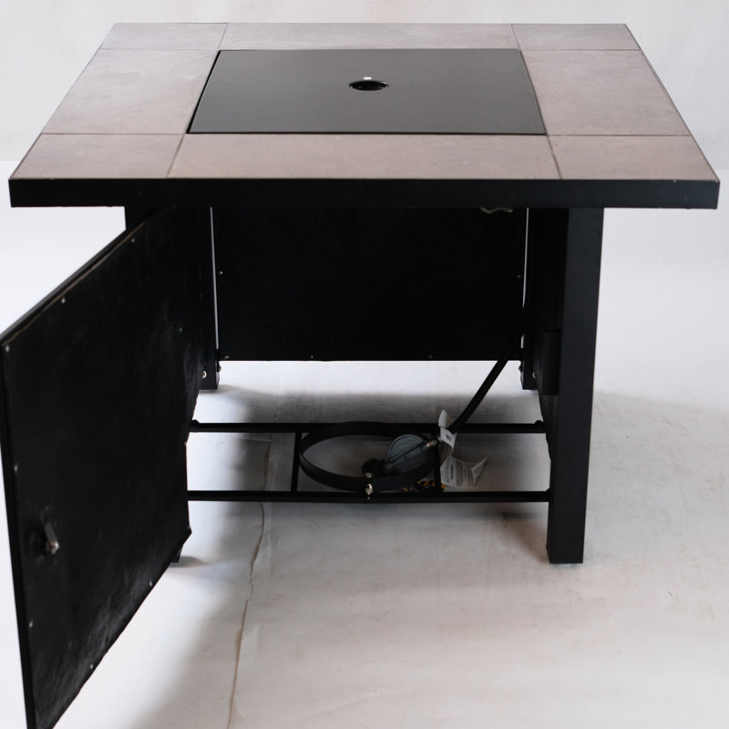 Table de foyer au gaz 50000, finition en oxyde de magnésium, avec pierre de lave et revêtement imperméable, apparence, couvre-lit
