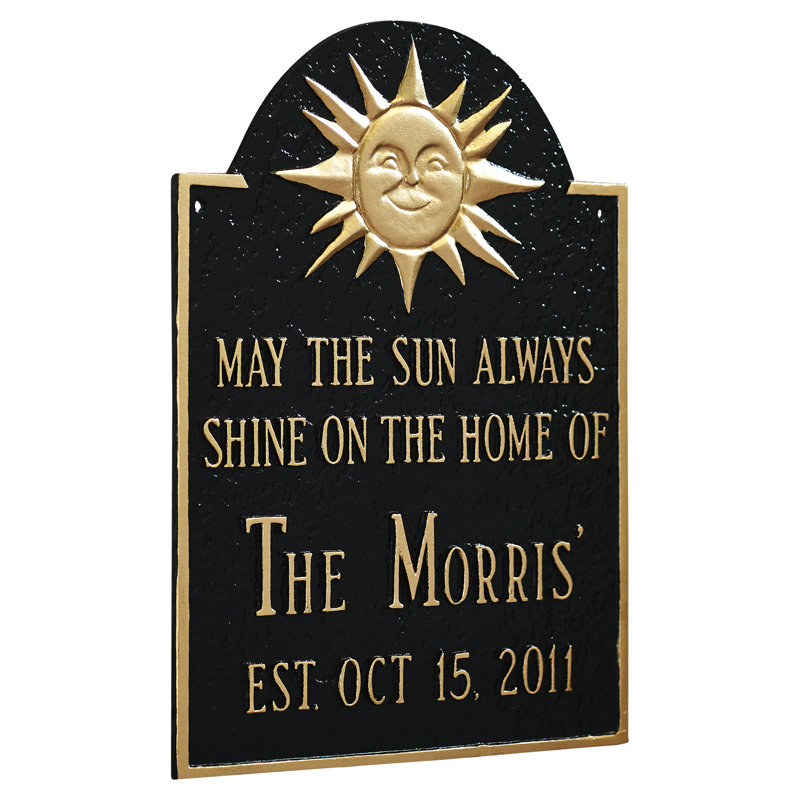 Metal Astrology & Stars Garden Plaque, Black/Gold, Wall