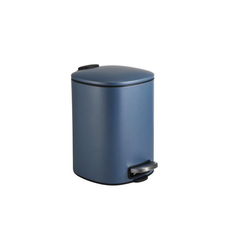 Blue Canyon Santorini Lid Pedal Bi, Modern and Stylish Trash Can, 5L Bin For Kitchen, Bathroom, Bedroom, Office, Anti-Fingerprint Outer Finish, Stainless Steel Bin, Square Waste Bin, Platinum