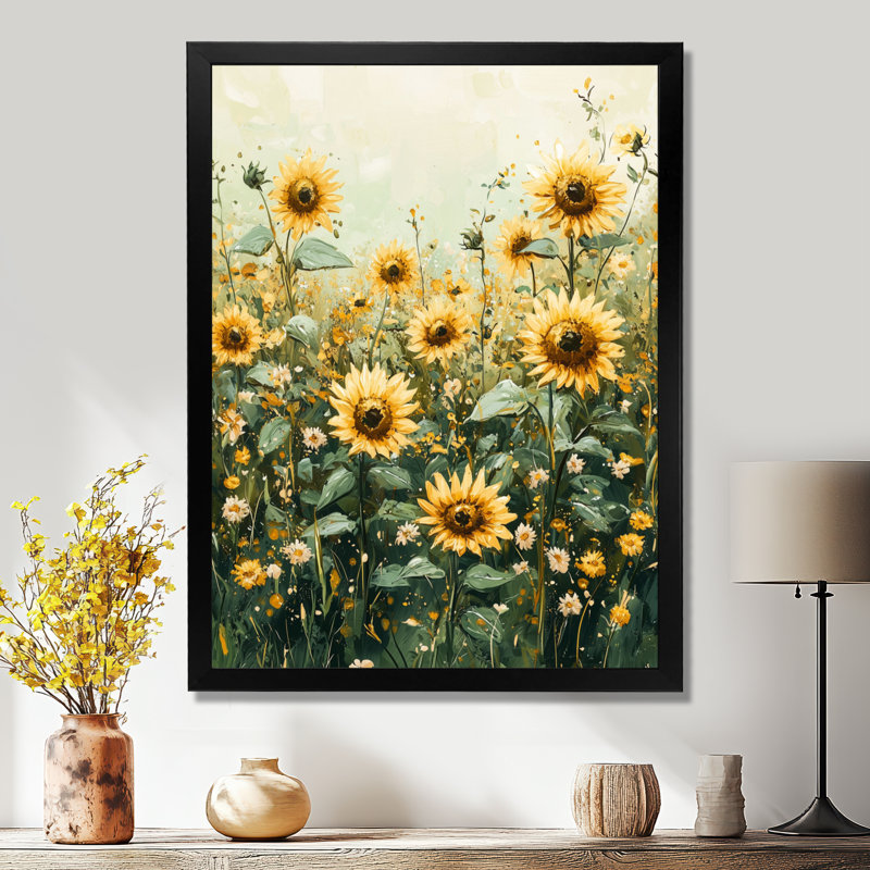 Drusi - art mural floral, Noir, H 20 po x l 12 po, Reproduction encadrée d'une seule photo