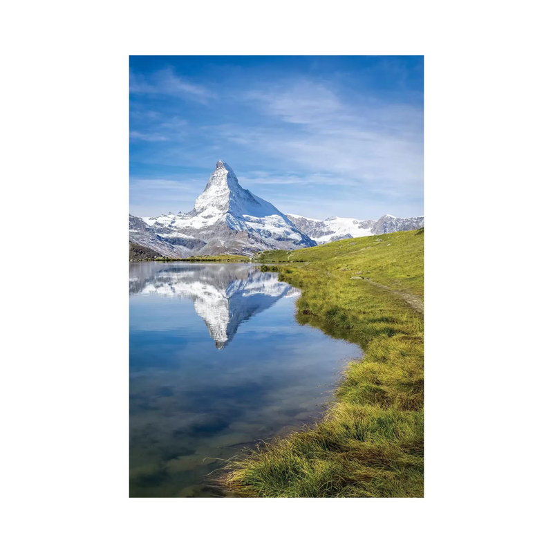 Stellisee and Matterhorn in Summer 1 Piece Wrapped Canvas Wall Art, 30.48cm H x 20.32cm W x 1.905cm D