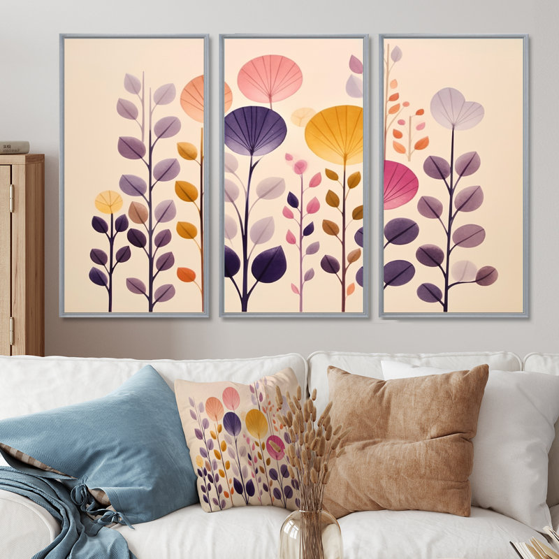 Ensemble de décorations murales Botanicals, Encadrement argenté, H 28 po x l 36 po x P 1 po
