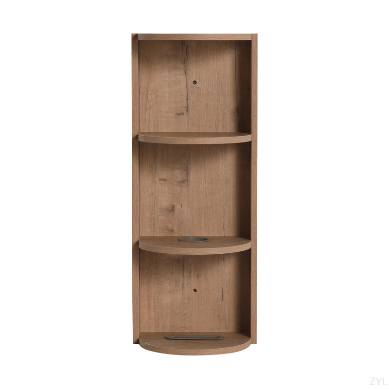12" Bathroom Wall-Mounted Storage Rack, Float Mounting Design,(KD-Packing), Brown