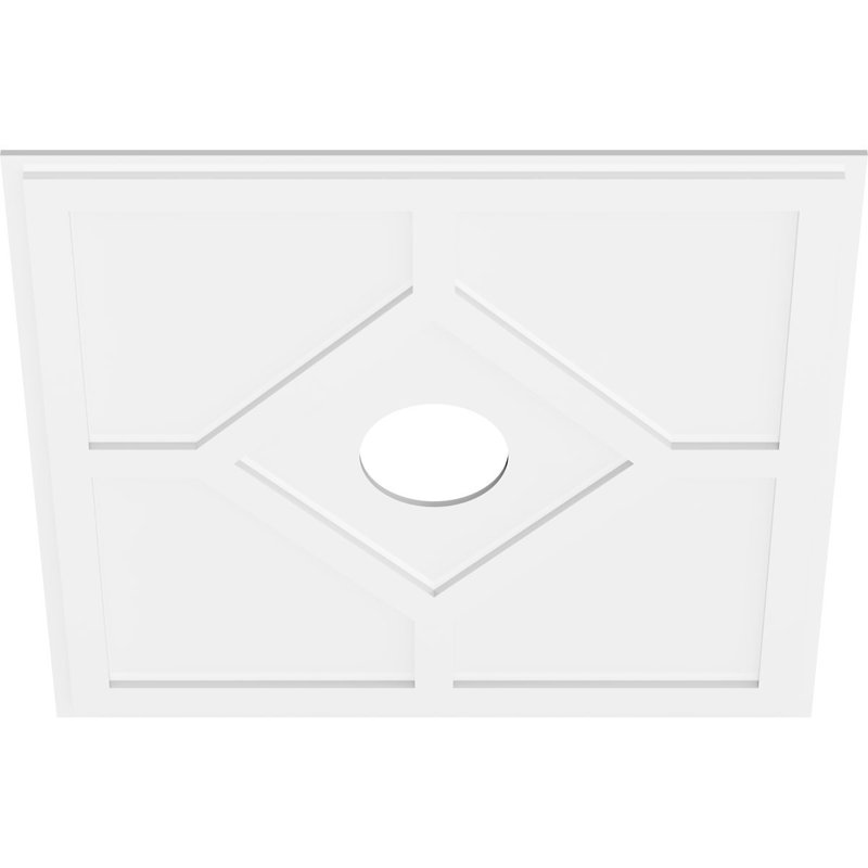 40"OD x 7"ID x 14"C x 1"P Embry Architectural Grade PVC Contemporary Ceiling Medallion, 1" H x 40" W x 40" D