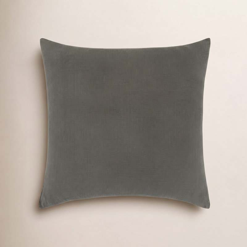 Pia Linen Standard Sham Set, Dark Green