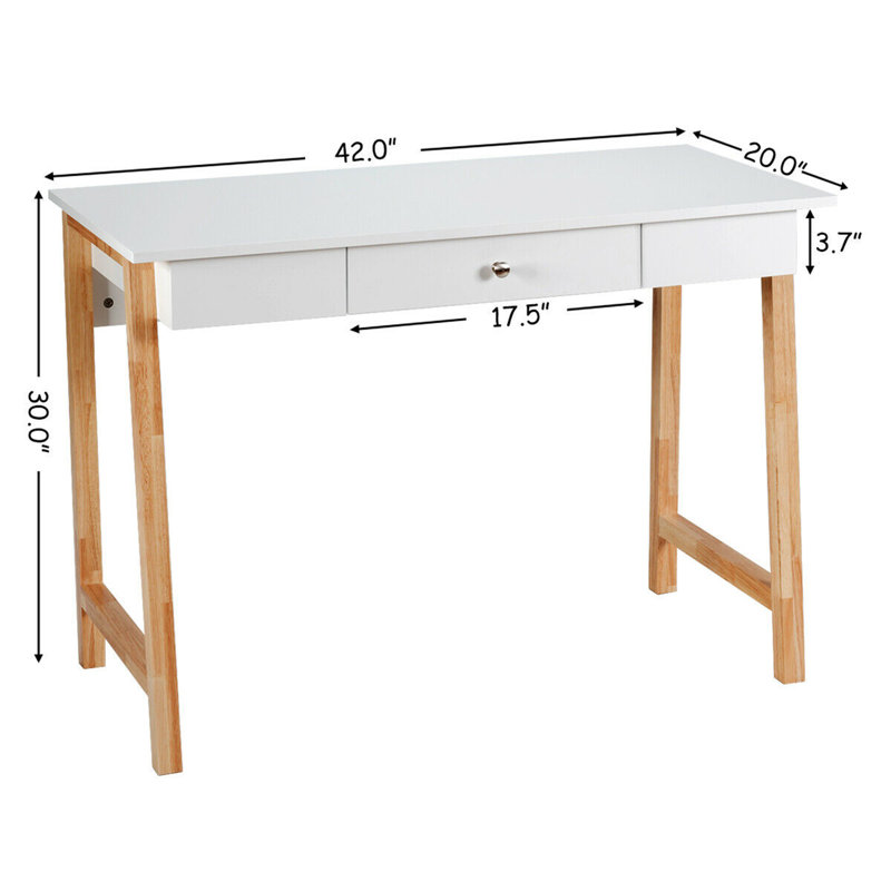Fantaysia Solid Wood Writing Desk, Natural