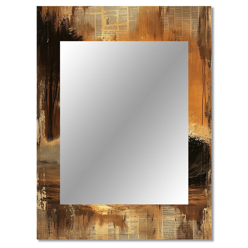 Paysage de surf jaune rétro - miroir mural de surf, miroir décoratif moderne, impression d'art en métal, 40 po x 30 po