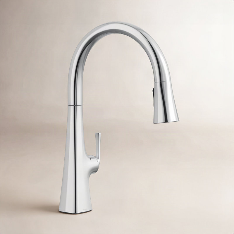 Graze Touchless Pull-Down Kitchen Sink Faucet With Three-Function Sprayhead, Polished Chrome