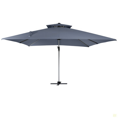 11FT Patio Umbrella Outdoor Square Double Top Umbrella(Without Umbrella Base)