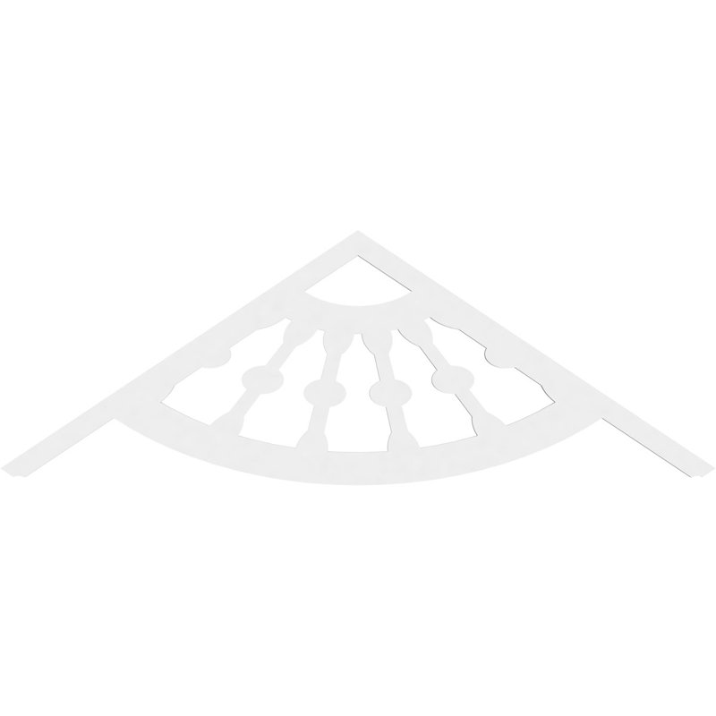 Classic Wagon Wheel Architectural Grade PVC Gable, 24" H x 72" W x 1" D, 8/12