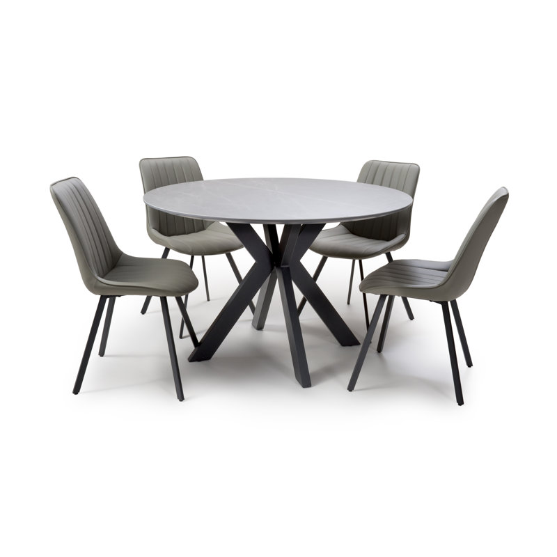 Hourani Round Metal Base Dining Table