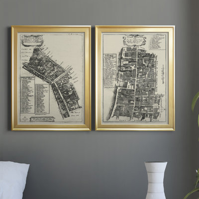 Quays of London III - ensemble de 2 impressions sur toile encadrées