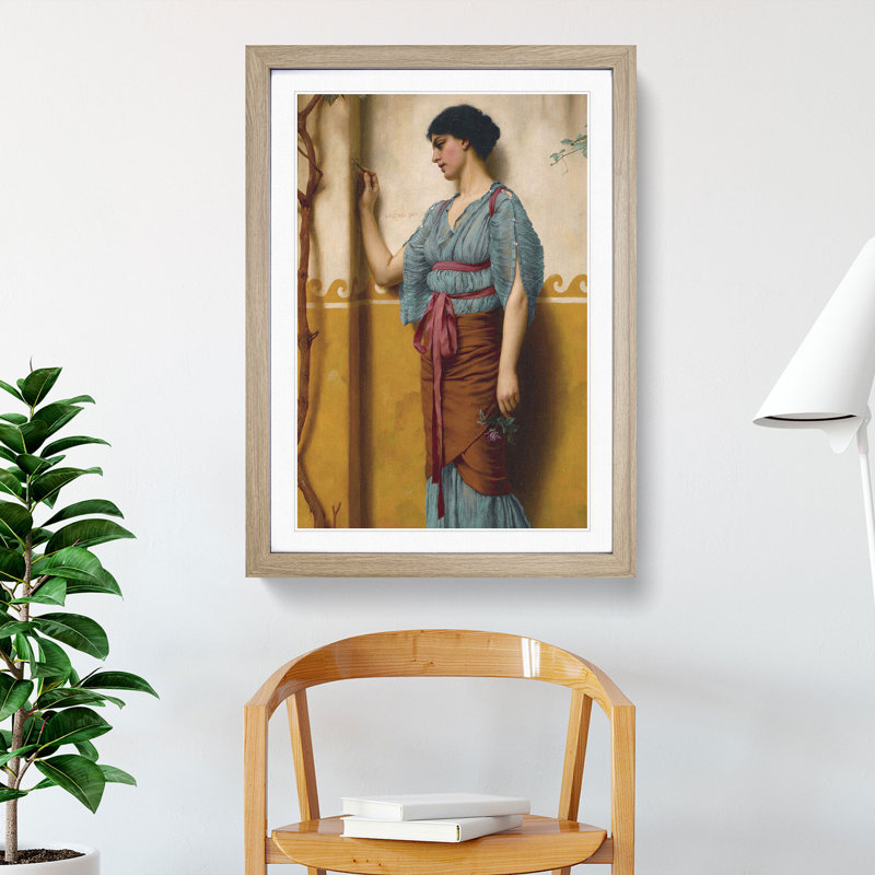 The Trysting Place by John William Godward - Picture Frame Painting, Oak Framed, 36cm H x 27cm W x 2cm D