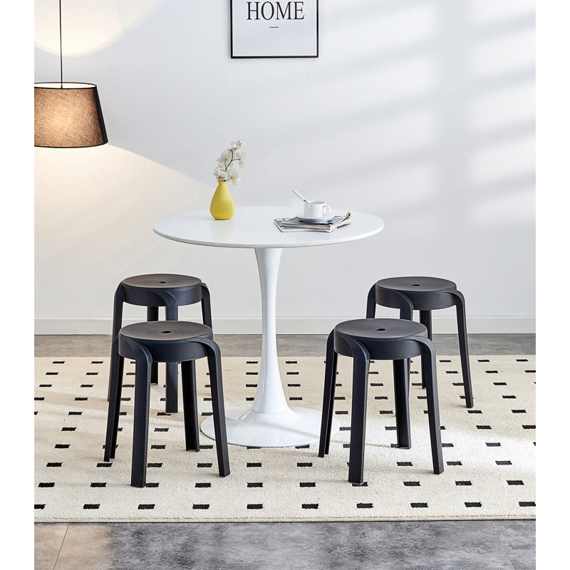 Stackable Classroom Stools, Black