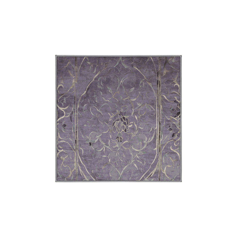 Tapis rose lavable à la machine, Carré 8 pi