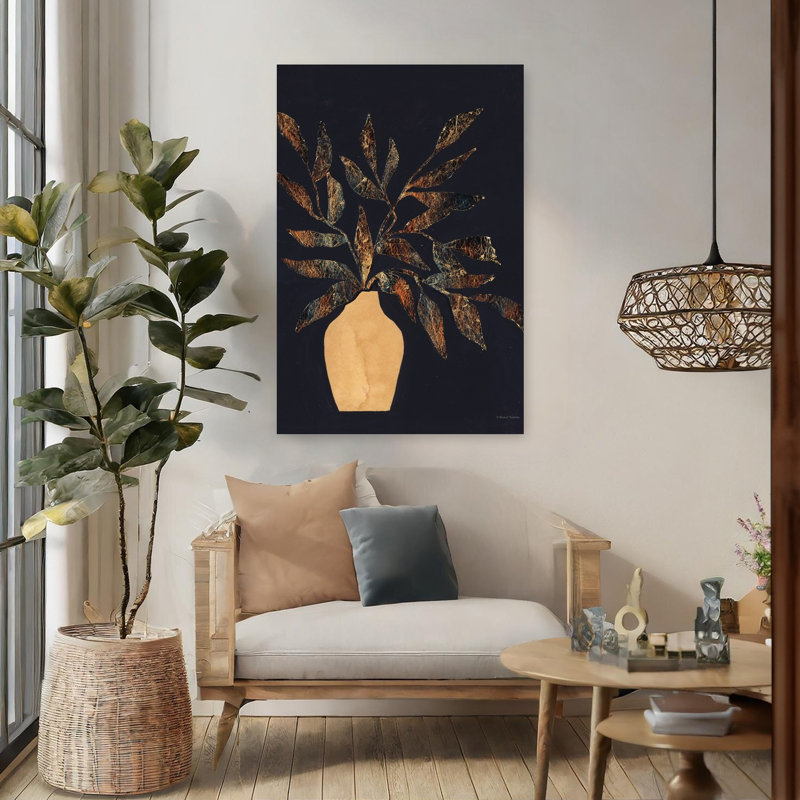 Moody Vase Silhouette Abstract Art contemporain, H 48 po x l 32 po