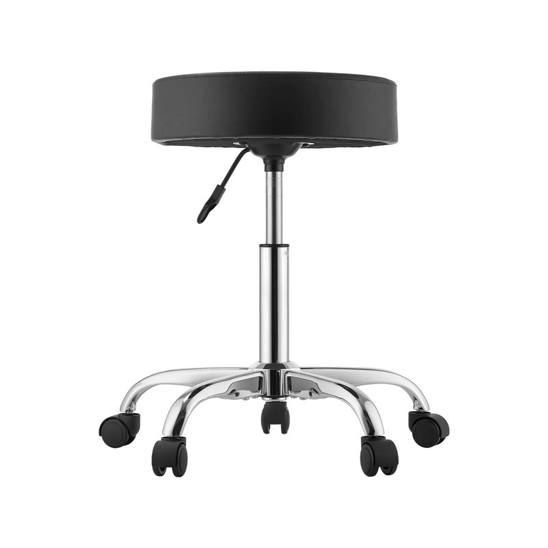 Adjustable Height Ergonomic Industrial Stool, Black