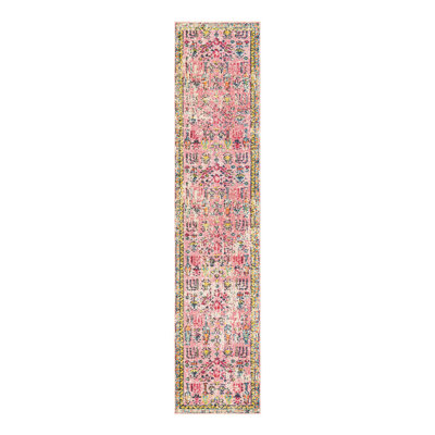 Tapis rose à motif abstrait Ector