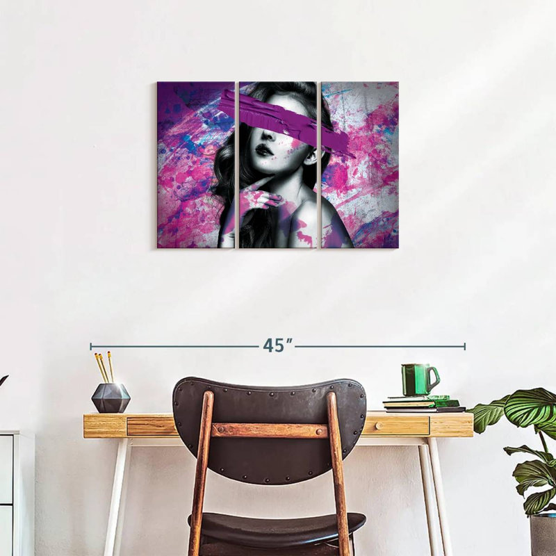 Reproduction d'art sur toile 3 pièces, H 20 po x l 33 po x P 1,25 po