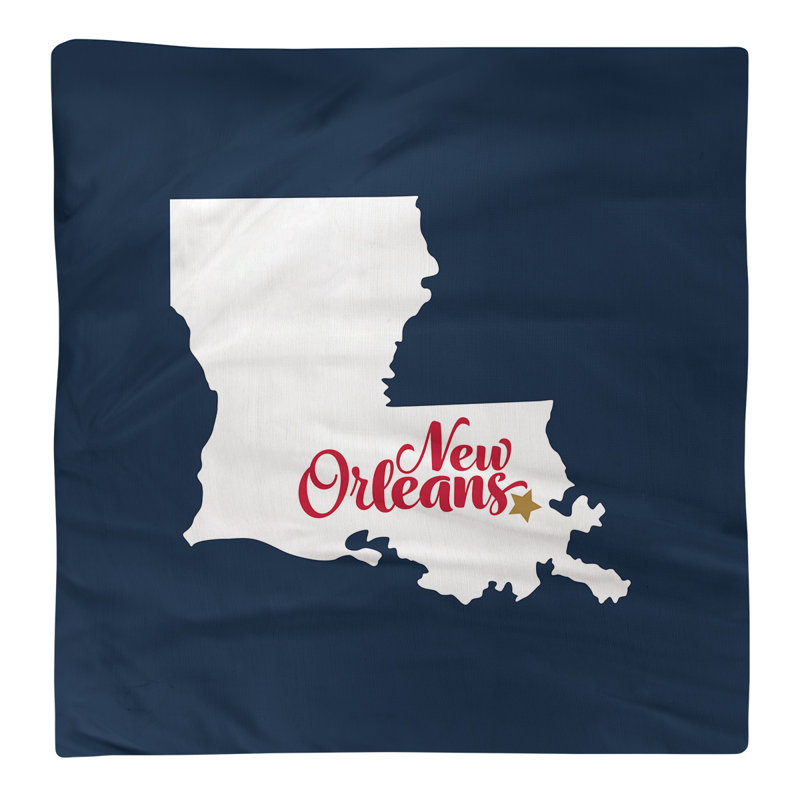 Serviette louisiana, l 10 po x P 10 po, Bleu marine/blanc, Polyester