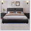 Lit plateforme luxueux en similicuir, tête de lit épaisse, Bluetooth, DEL RVB-1116331684-1116331686