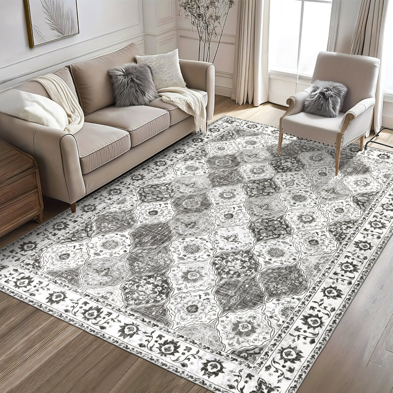 Tapis antidérapant de couleur bohème, Rectangle 8 pi x 10 pi