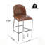 Tabouret d'intérieur rembourré en métal, similicuir et sièges confortables pour les cuisines modernes