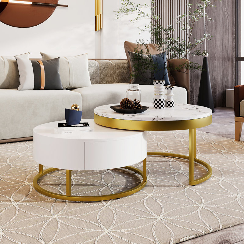 Table basse gigogne moderne avec tiroirs Modern