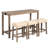 4 Piece Bar Table Set with Power Outlet,Bar Table Set with Chairs,Sofa Bar Table with Stools,Behind Couch Table with 3 Padded Stools,for Living Room,Dining room-1405751746