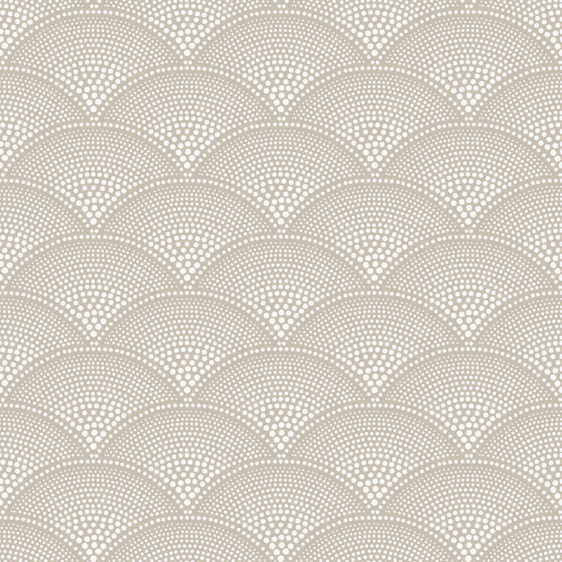 Icons Feather Fan Geometric Wallpaper Roll, Taupe